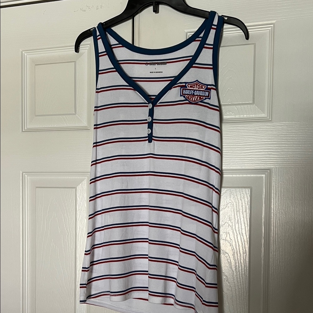Motorcycles Striped Tank Top